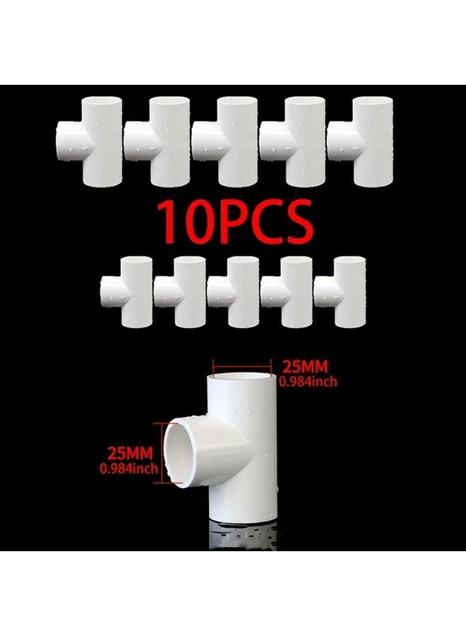10 قطع، موصلات أنابيب بلاستيكية من البولي فينيل كلوريد (PVC) على شكل تي، قطر متساوٍ 20 مم - Image 4