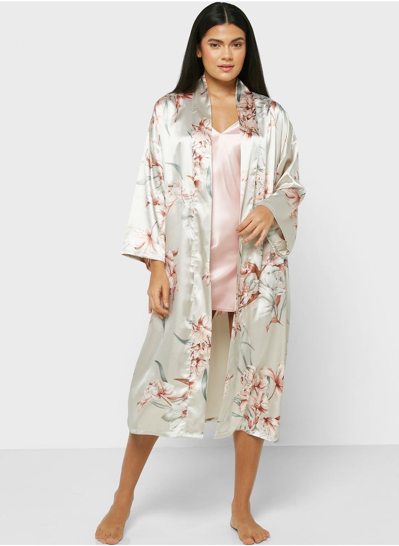 ELLA - Printed Night Robe - Image 1