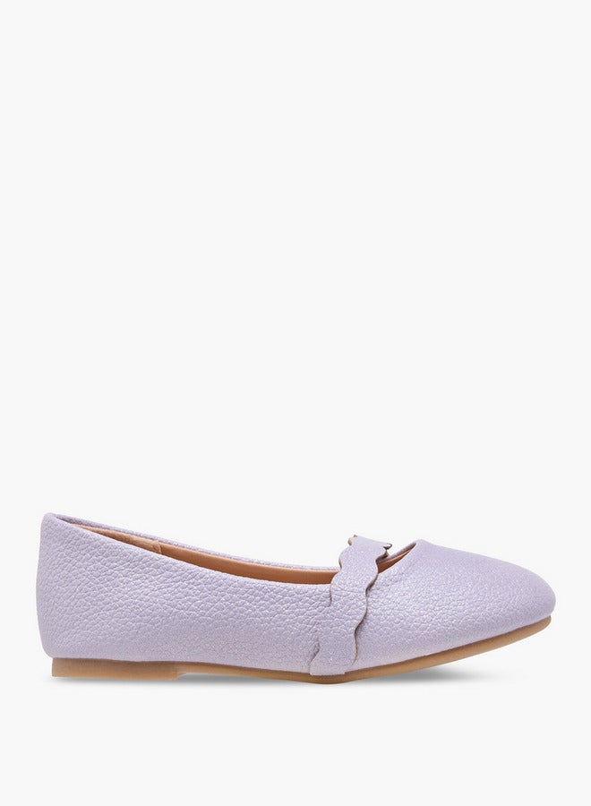 Flora Bella By Shoexpress Girls Textured Slip-On Ballerina Shoes  - Image 3
