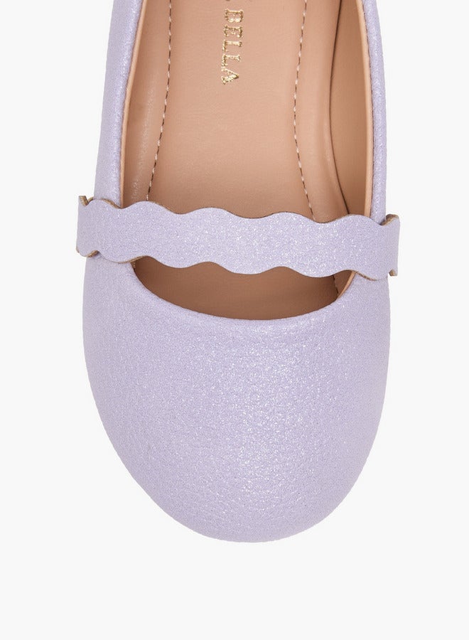 Flora Bella By Shoexpress Girls Textured Slip-On Ballerina Shoes  - Image 4