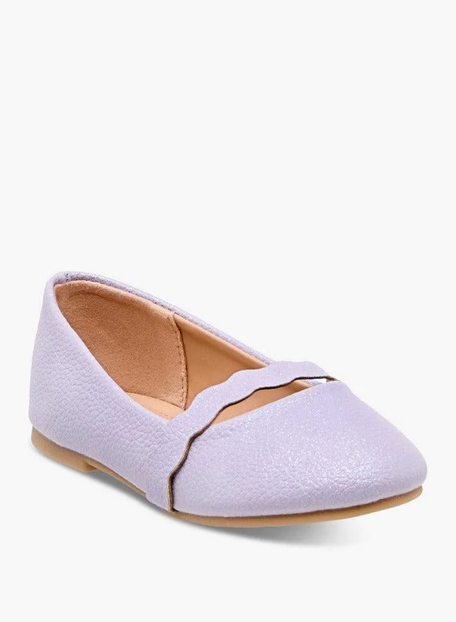 Flora Bella By Shoexpress Girls Textured Slip-On Ballerina Shoes