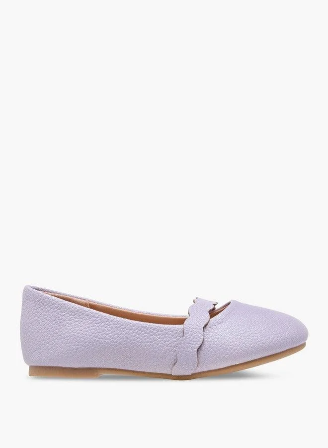 Flora Bella By Shoexpress Girls Textured Slip-On Ballerina Shoes