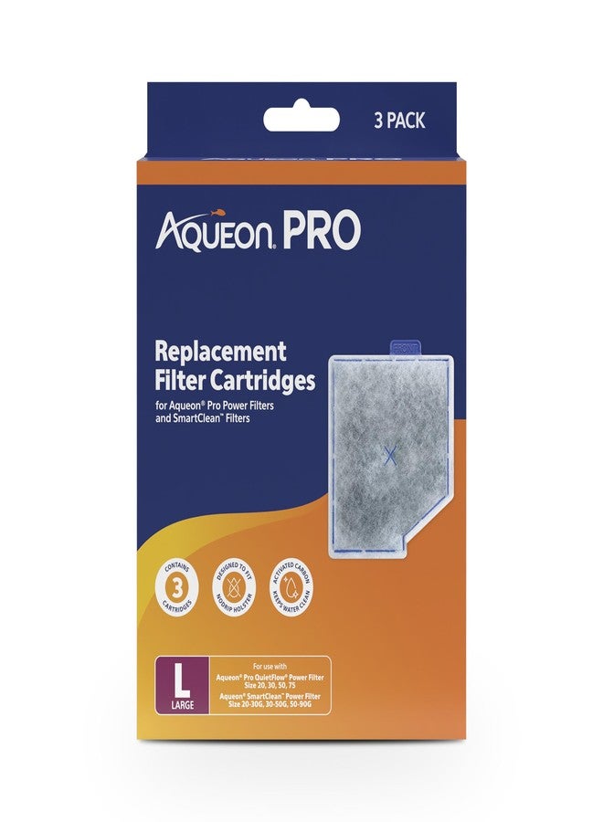 Aqueon PRO Replacement Filter Cartridges, NoDrip Design, for Freshwater and Saltwater Aquariums, Large, 3 Pack - Image 1