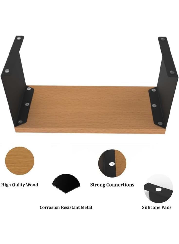 رف إضافي لمنظم بهارات المطبخ – رف تخزين صغير للمطبخ، الحمام، غرفة النوم والمكتب (منظم صغير أسود) - Image 3