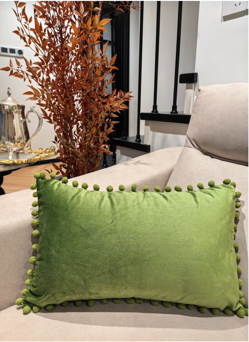 Generic Pack of 2,Lovely and warm green Decorative Lumbar pillows Throw Pillow Cover Cushion Covers Pillowcase, Home Decorations for Sofa Couch Bed Chair 30x50 cm  - Image 2