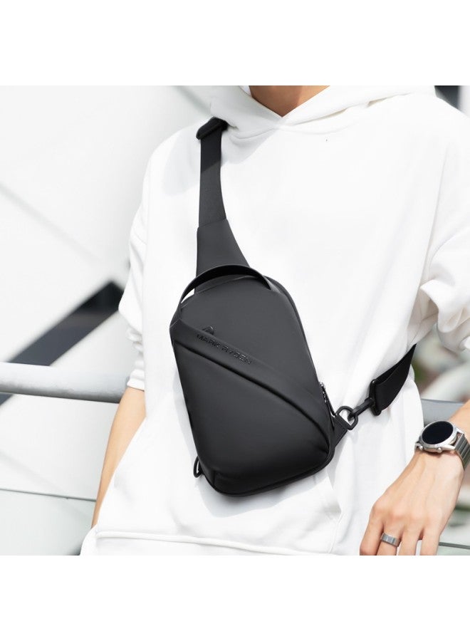 Mark Ryden Chest Bag, Men's Shoulder Bag, Fashionable Cycling Crossbody Bag, Multifunctional Sports Ipad Bag, Mr8518 Elegant Black - Image 4