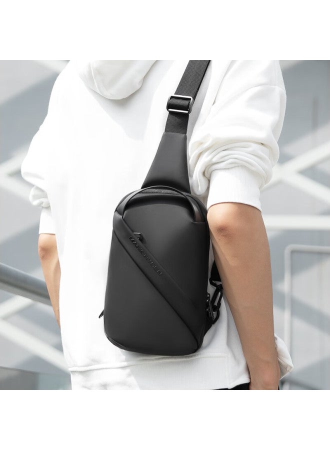Mark Ryden Chest Bag, Men's Shoulder Bag, Fashionable Cycling Crossbody Bag, Multifunctional Sports Ipad Bag, Mr8518 Elegant Black - Image 5