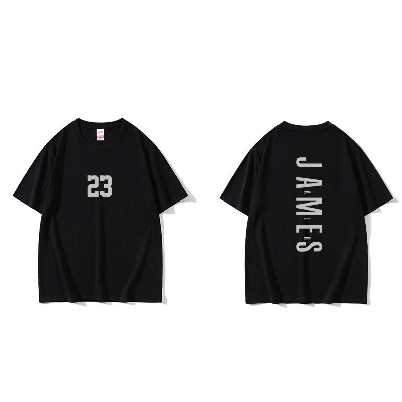 Generic Kobe Basketball Cotton T-Shirt Mens Athletic Quick-Dry James 23 Black Short Sleeve