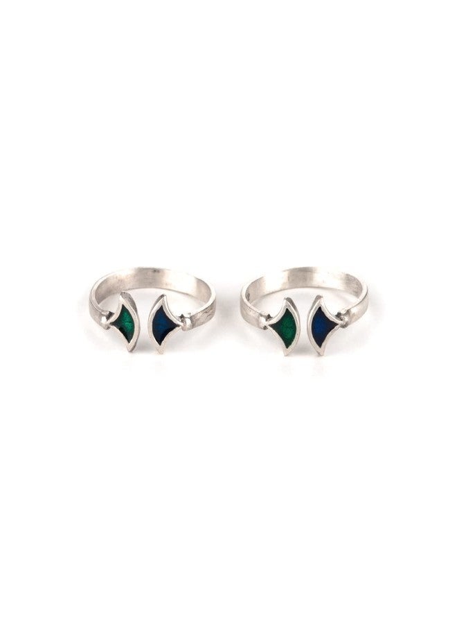 Shaya by CaratLane 925 Silver Oxidised Owning My Loud Laugh Toe Rings Gifts for Womens & Girls - Image 1