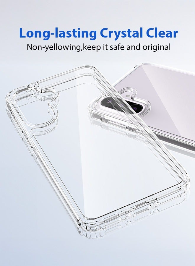 Tersely Hybrid Clear Crystal Case Compatible with Samsung Galaxy A36 5G - TPU + Polycarbonate Technology, Anti-Yellowing, Wireless Charging Compatible, Protective Case, Shockproof Bumper Cover - Image 4