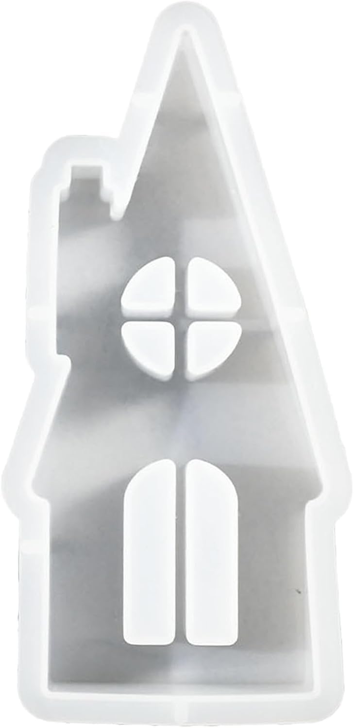 FirstTry Houses Candle Mold I 3D Fondant Chimney & Miniature House Shape Silicone Plaster Epoxy Mould I for DIY Handmade Chocolate Cake Décor Aromatherapy Soap Resin Art Craft Home Decoration (Round Window) - Image 2