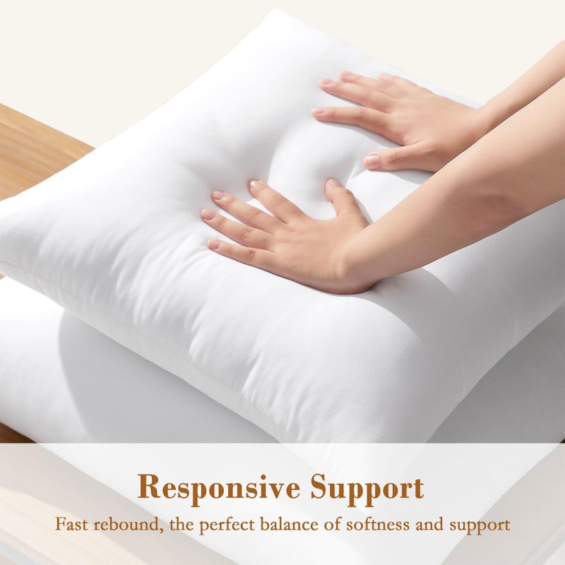 puredownÂ® Euro Pillow Inserts, 26 x 26 Inch Fluffy Soft Throw Pillow Inserts Filled with Plump Stuffer, Square Decorative Pillows for Couch, Sofa, Bed and Home Decor - Image 3