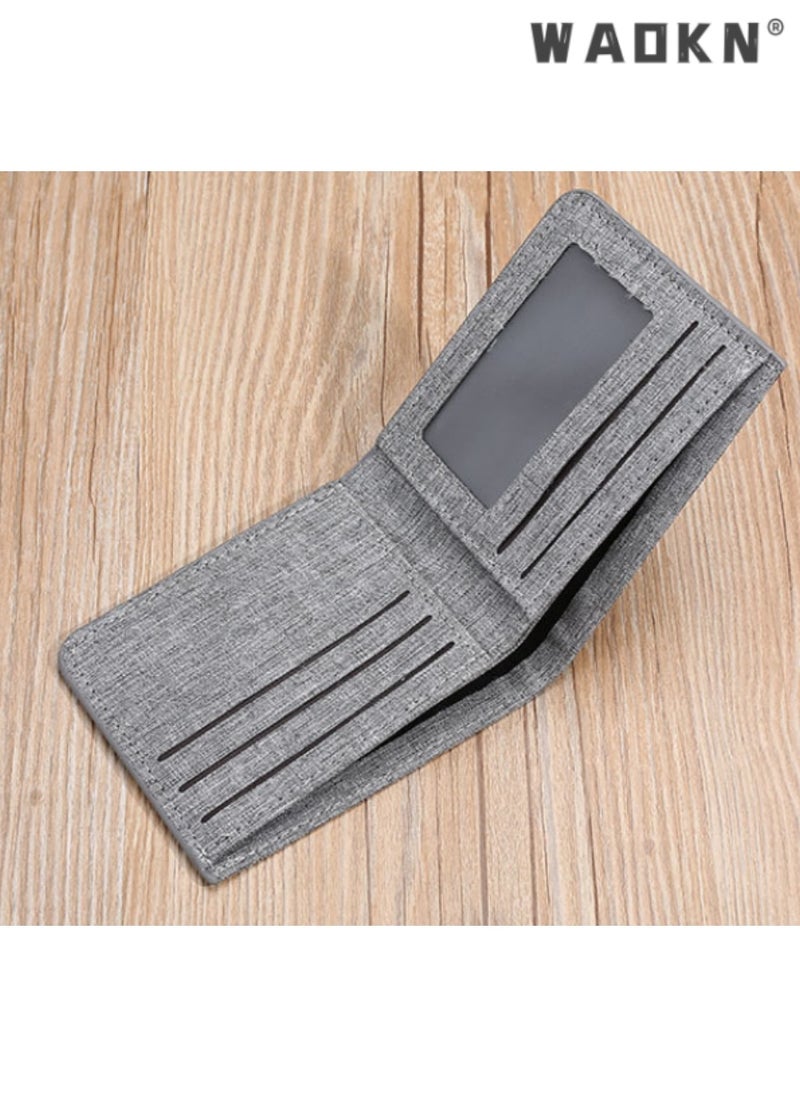 WAOKN Men's Compact Wallet,Casual Korean Style Canvas Coin Purse, Slim, Minimalist, Durable, Stylish, Student-Friendly, Horizontal Ultra-Thin Card Holder, Perfect for Everyday Use  - Image 5