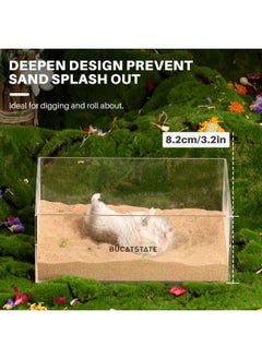BUCATSTATE Hamster Sand Bath Container With Ladder  Acrylic Shower And Digging Room Litter Box For Mice Lemming Gerbils Small Animal (Rectangle Shaped)  - Image 4