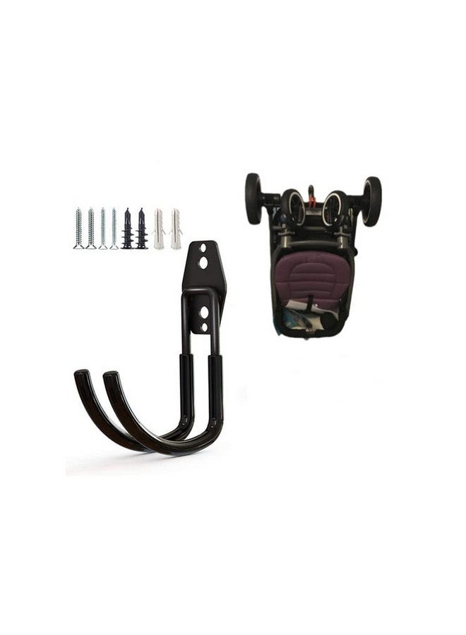 Zoele Wall Mount Baby Stroller Hanger - Baby Stroller Rack Holder, Garage Power Tool Hanger Wall Hook, Steel Garage Tool Storage Organizer Utility Hooks (Black) - Image 1