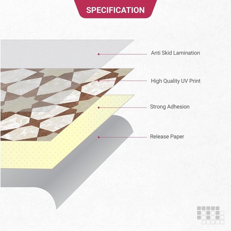 MOSAICOWALL Mosaicowall DIY Peel and Stick Floor Tiles Wall Tiles for Kitchen Living Dining Room Matte Flooring Tile FST0366 X 6 Inches Pack of 12  - Image 4