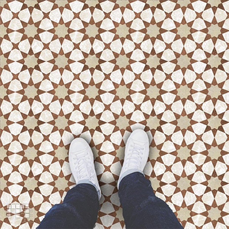 MOSAICOWALL Mosaicowall DIY Peel and Stick Floor Tiles Wall Tiles for Kitchen Living Dining Room Matte Flooring Tile FST0366 X 6 Inches Pack of 12  - Image 2
