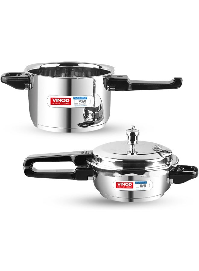 Vinod Combo of 3 Liters Pressure Cooker and 2 Litres Pressure Cooker - Image 1