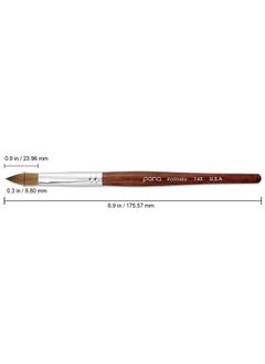 Pana Pure Kolinsky Hair Acrylic Nail Brush Oval Crimped Shape Silver Ferrule With Mahogany Wood Handle (Size 14)  - Image 2