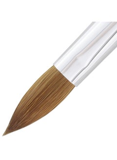 Pana Pure Kolinsky Hair Acrylic Nail Brush Oval Crimped Shape Silver Ferrule With Mahogany Wood Handle (Size 14)  - Image 4