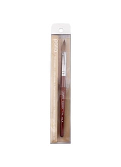 Pana Pure Kolinsky Hair Acrylic Nail Brush Oval Crimped Shape Silver Ferrule With Mahogany Wood Handle (Size 14)  - Image 5