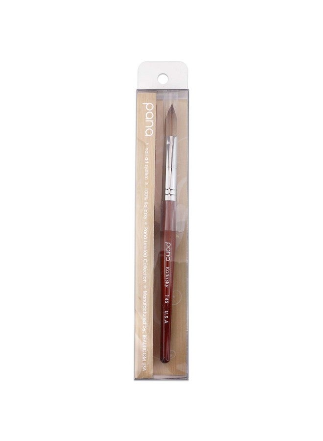 Pana Pure Kolinsky Hair Acrylic Nail Brush Oval Crimped Shape Silver Ferrule With Mahogany Wood Handle (Size 14) - Image 5