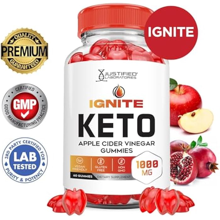 Justified Laboratories (2 Pack Ignite Keto ACV Gummies Advanced 1000MG Ignite Keto Gummies Formula Apple Cider Vinegar Formulated with Pomegranate Beet Juice Powder B12 Vegan Non GMO 120 Gummys - Image 3