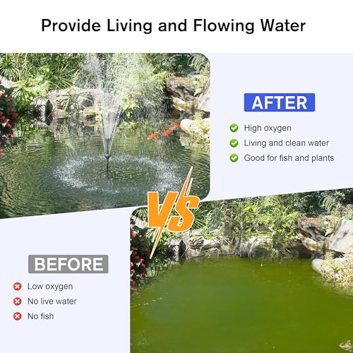 NFESOLAR Pond Filter with Fountain Pump Kits, 660GPH Pond Filter Fountain with Colorful Lights, Multi-layer Filtration, for Outdoor Ponds Up to 2000 Gallons, Fish Tank, Waterscape - Corded Electric - Image 2