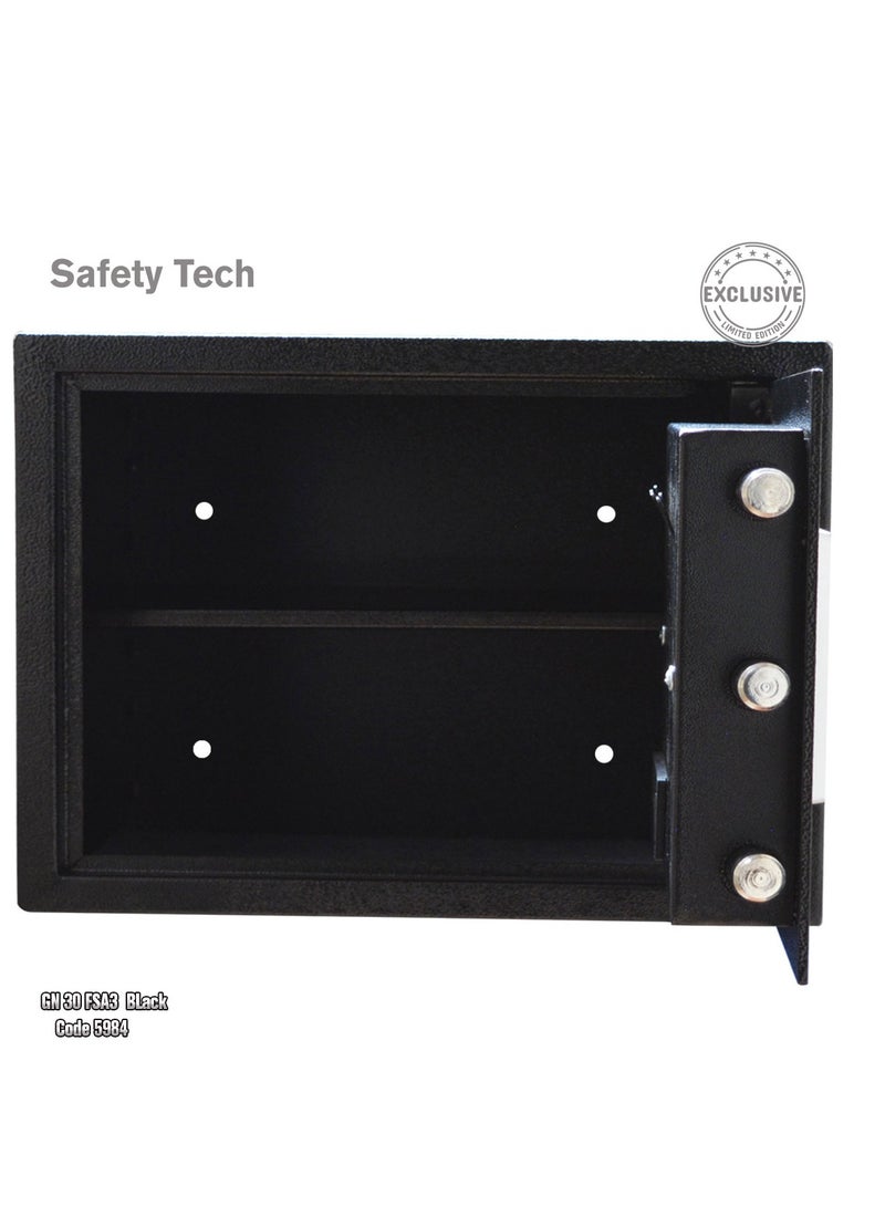 Safety Tech Home safe with biometric fingerprint and triple force system, size 30*38-30 cm - from Safety Tech - with two-factor authentication feature - Type C outlet - 5 special stands for organizing rings and keys - Image 4