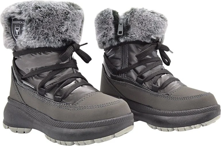 Buckhead BUCK1080 Ego Wp Brand Girls Snow Boots Dark Silver