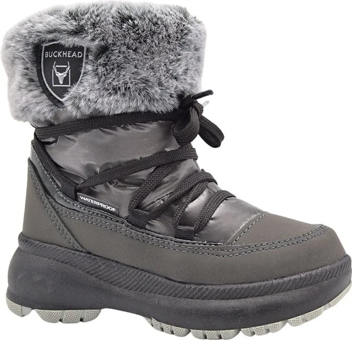 Buckhead BUCK1080 Ego Wp Brand Girls Snow Boots Dark Silver