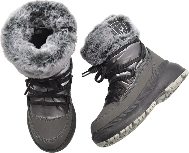 Buckhead BUCK1080 Ego Wp Brand Girls Snow Boots Dark Silver