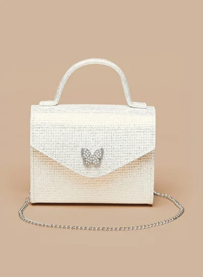فلورا بيلا من شو إكسبرس Butterfly Accent Crossbody Bag with Chain Strap and Magnetic Closure