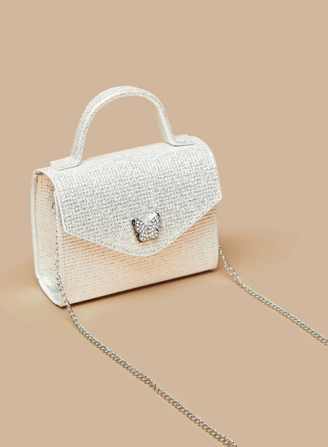 فلورا بيلا من شو إكسبرس Butterfly Accent Crossbody Bag with Chain Strap and Magnetic Closure