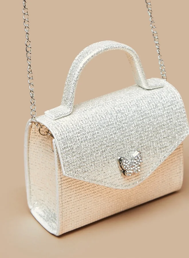 فلورا بيلا من شو إكسبرس Butterfly Accent Crossbody Bag with Chain Strap and Magnetic Closure