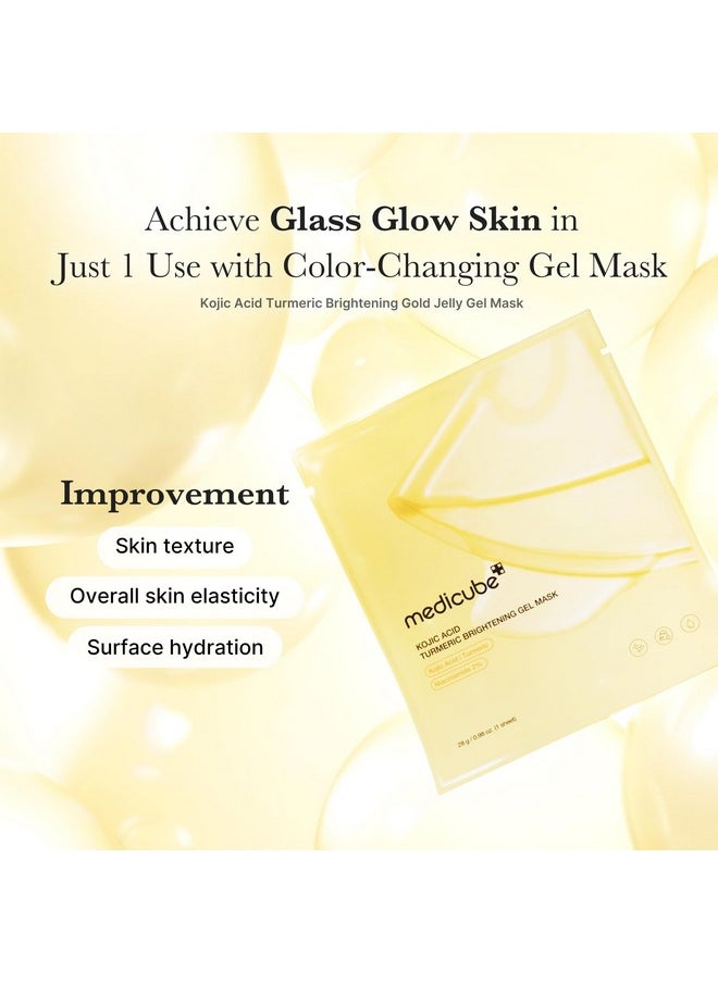 Medicube - medicube Kojic Acid Turmeric Brightening Gold Jelly Gel Mask | Overnight Face Mask for Glass Glow Skin- Elasticity, Hydrating, Firming and Moisturizing | Korean Skincare, 28g x 4ea - Image 1