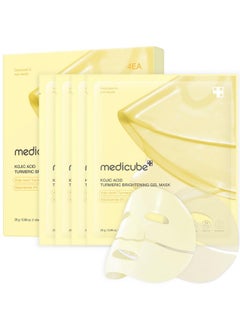 medicube Kojic Acid Turmeric Brightening Gold Jelly Gel Mask | Overnight Face Mask for Glass Glow Skin- Elasticity, Hydrating, Firming and Moisturizing | Korean Skincare, 28g x 4ea