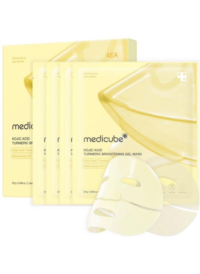 Medicube - medicube Kojic Acid Turmeric Brightening Gold Jelly Gel Mask | Overnight Face Mask for Glass Glow Skin- Elasticity, Hydrating, Firming and Moisturizing | Korean Skincare, 28g x 4ea - Image 1