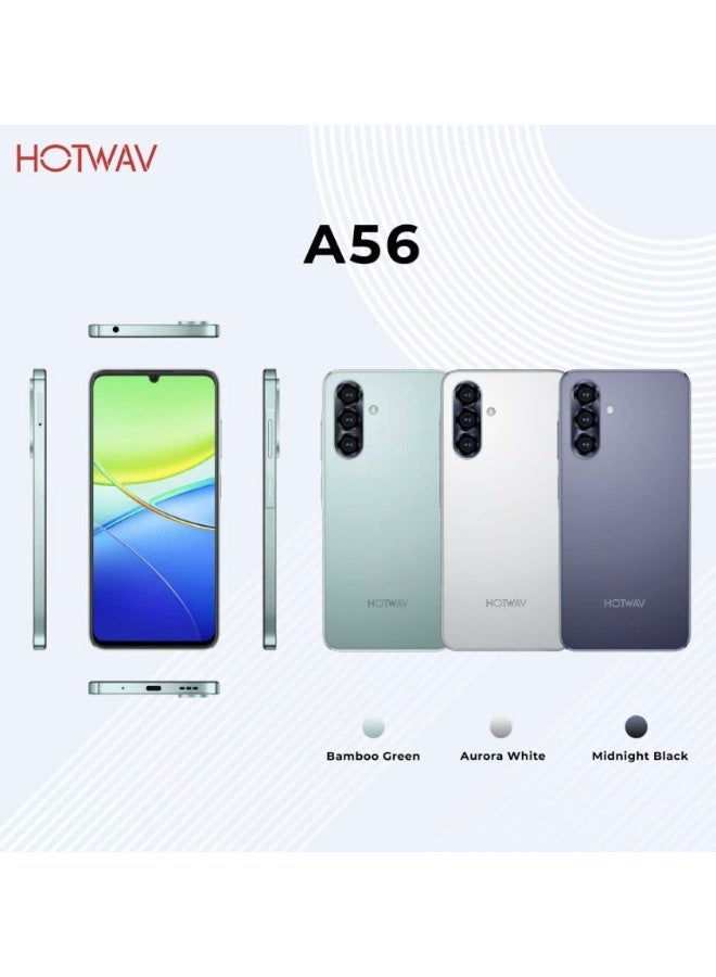 A56 6.75" HD+ Display 5160mAh battery 3GB RAM + 128GB ROM  Midnight Black