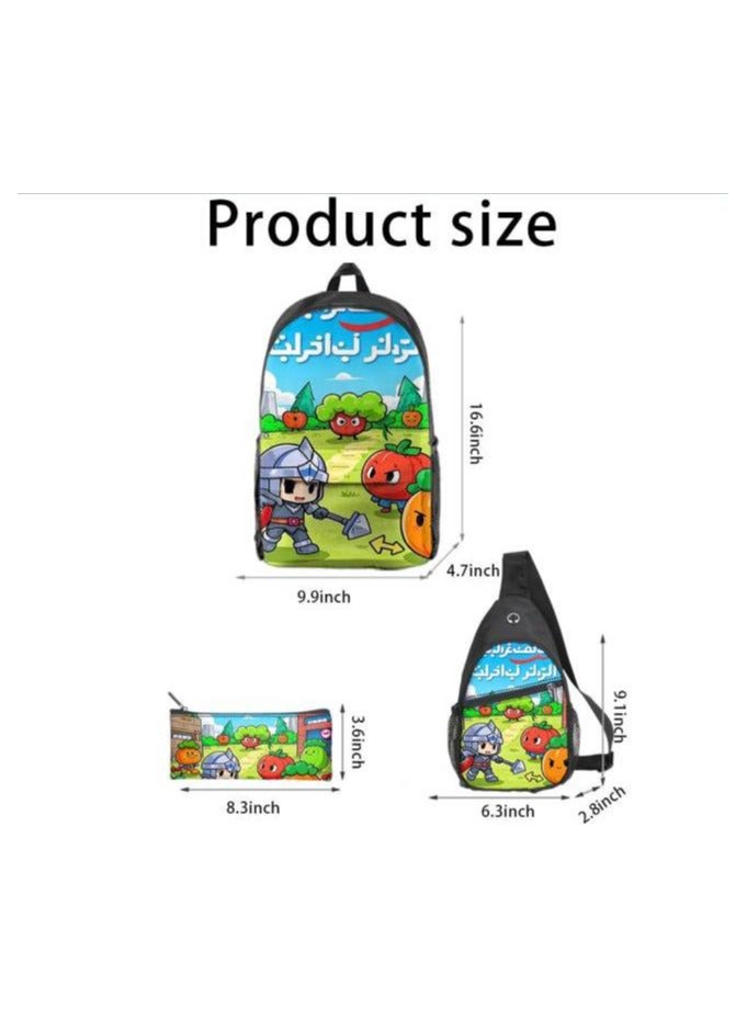 Universal cartoon new three-piece schoolbag - 406  - Image 3