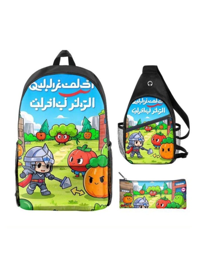Universal cartoon new three-piece schoolbag - 406  - Image 2