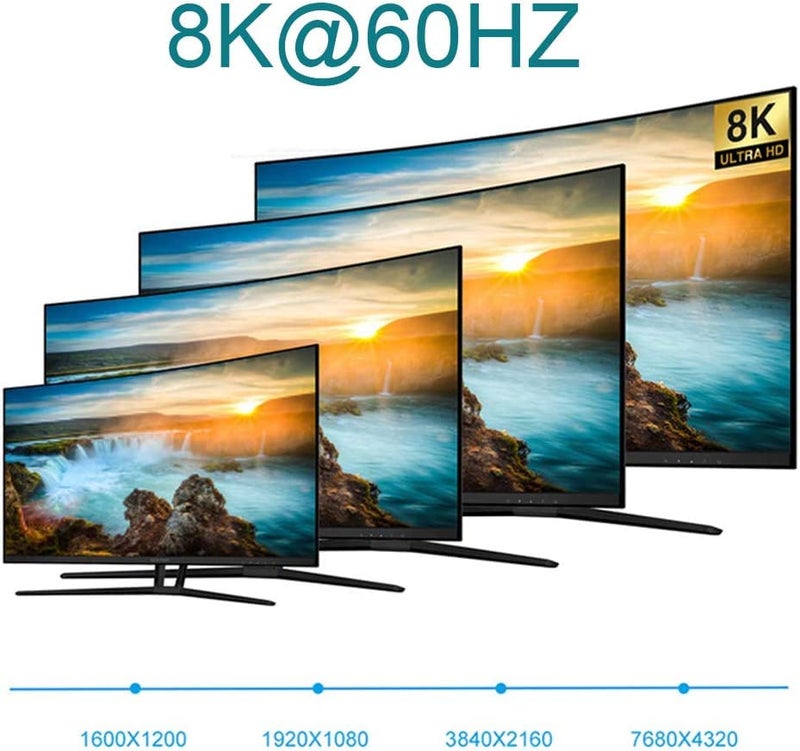 ETZIN USB C to Displayport Cable 8K 60Hz 30Hz, 4K 144Hz 120Hz Thunderbolt 3 to Displayport Cable 6.6ft USB Type C-DP 1.4 Adapter Compatible with Laptop, Projector, TV, PC and More-EPL-289TC. - Image 3