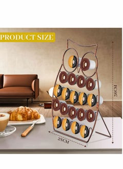 Y&D Cup Holder Creative Coffee Pods Owl Metal Pod Holds 20 For Home Bar Accessories and Organizer  - Image 4