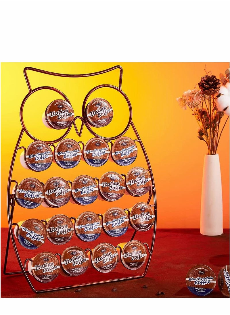 Y&D - Cup Holder Creative Coffee Pods Owl Metal Pod Holds 20 For Home Bar Accessories and Organizer - Image 1