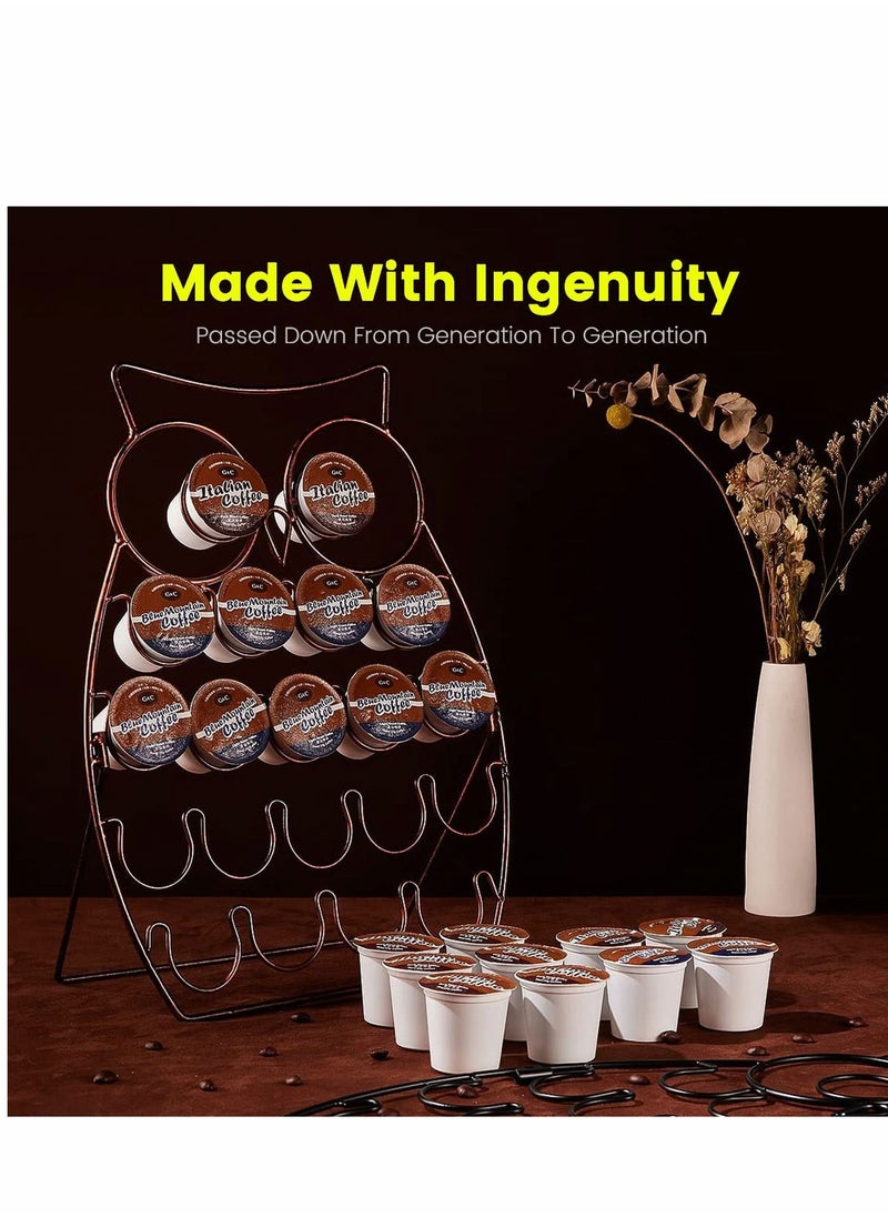 Y&D - Cup Holder Creative Coffee Pods Owl Metal Pod Holds 20 For Home Bar Accessories and Organizer - Image 1