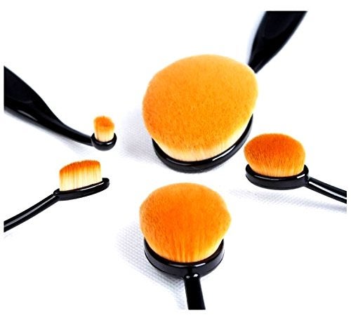 OUT OF BOX Kelley Make Up Foundation Powder Concealer Oval Blending Brushes with Silicone Jelly Sponge; Beauty Blender Puff and Brush Cleaner Brushegg (Set of 8) 5 Pieces - Image 2