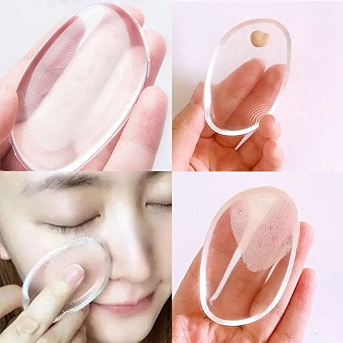 OUT OF BOX Kelley Make Up Foundation Powder Concealer Oval Blending Brushes with Silicone Jelly Sponge; Beauty Blender Puff and Brush Cleaner Brushegg (Set of 8) 5 Pieces - Image 3