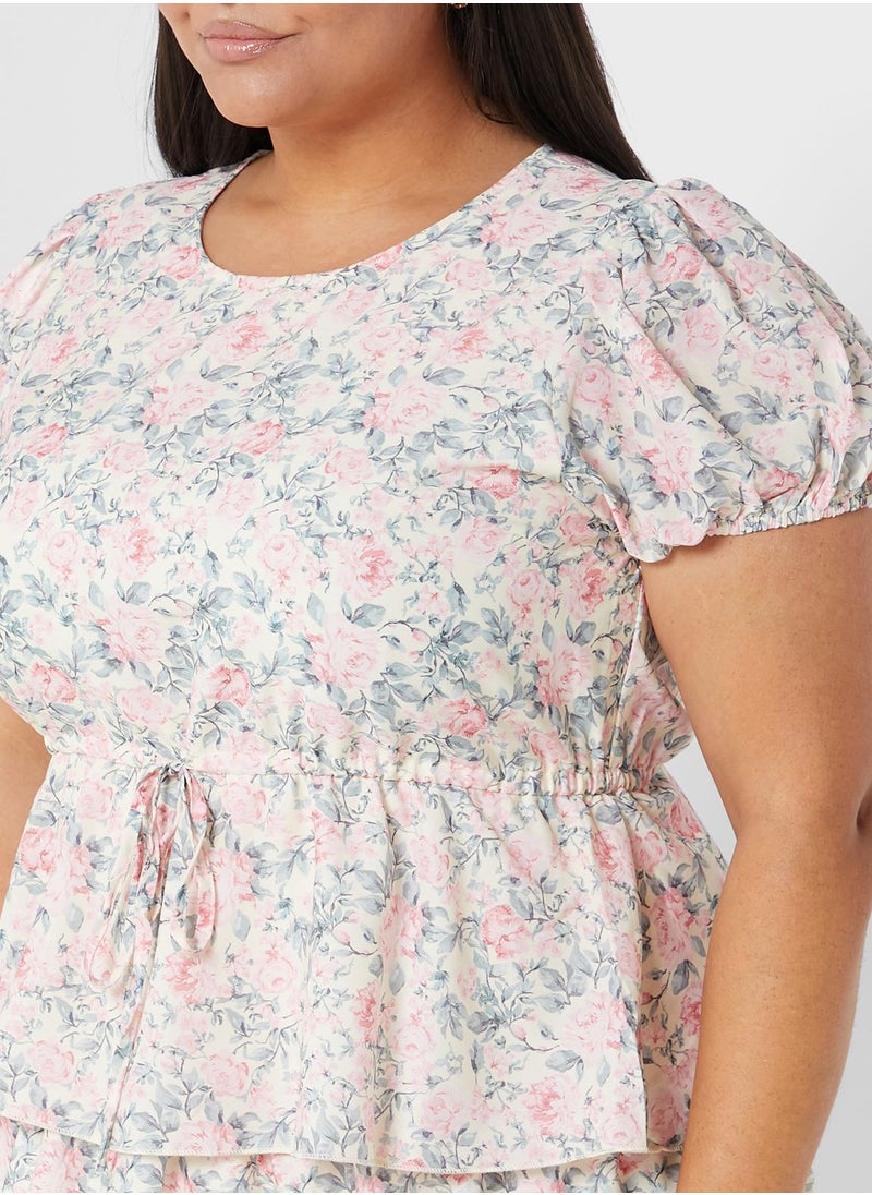 In The Style Curve Floral Tiered Frill Side  - Image 3