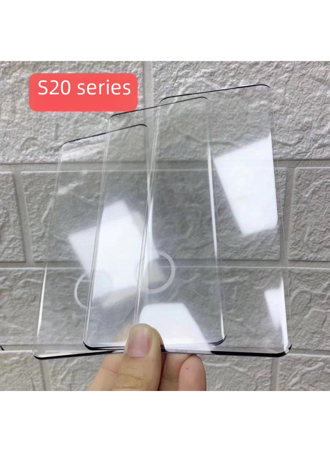 Generic - For Samsung S23u Tempered Film S21 Mobile Phone Film Note20 Film Full Glue Curved Surface Plus Protective Film Wholesale-Color:[Side Glue Full Screen Version] Transparent-Dimensions:s20u - Image 1