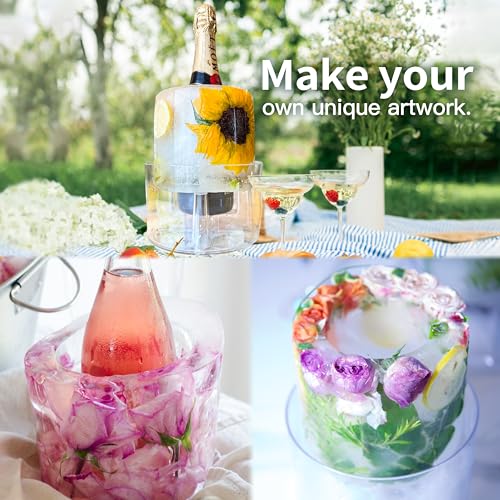 DamonLight Ice Molds, Ice Bucket, Ice Mold Wine Bottle Chiller, DIY Champagne Cocktails Clear Bucket Freezer Chiller, Any Floral or Fruits Decoration for Party, Wedding and Celebration, Beautiful with Creative - Image 3